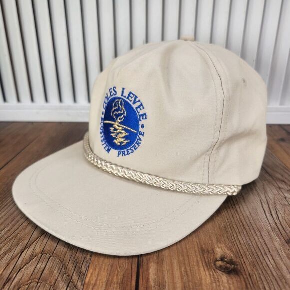 VTG Cole Levee Ecosystem Preserve Strapback Hat Cap Ivory Rope Park Conservation - Picture 1 of 10